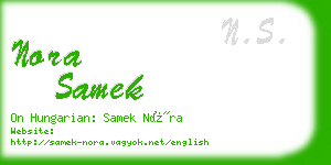 nora samek business card